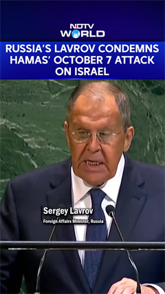 Russia's Foreign Minister Sergei Lavrov Condemns Hamas' October 7 Attack On Israel At UNGA Russia's Foreign Minister Sergei Lavrov Condemns Hamas' October 7 Attack On Israel At UNGA