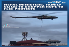 Nepal Ministers, Family Cling To Chopper Rope To Flee Protests Nepal Ministers, Family Cling To Chopper Rope To Flee Protests