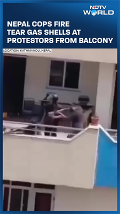 Nepal Protests News | Nepal Cops Fire Tear Gas Shells At Protestors From Balcony