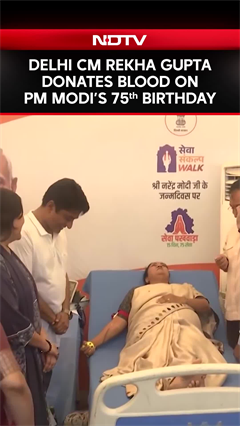 Video: Delhi CM Rekha Gupta Donates Blood On PM Modi's 75th Birthday