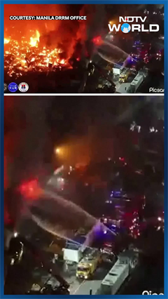 Massive Fire Displaces 500 Families In Residential Area Of Manila, Philippines