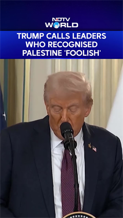 Trump Calls Leaders Who Recognised Palestine 'Foolish'