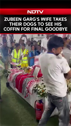 Zubeen Gagrg's Wife Takes Their Digs To See His Coffin For Final Goodbye