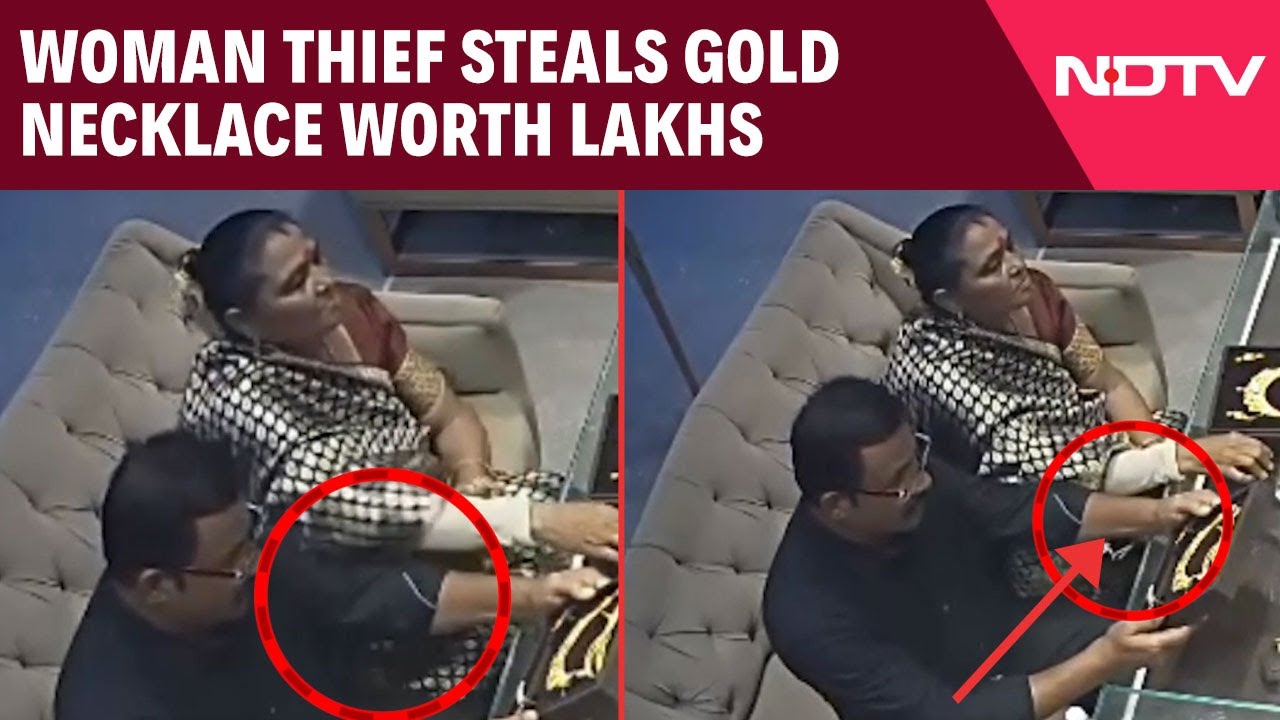 Woman Steals Gold Necklace Worth Over 6 Lakhs From Bulandshahr Jewelry Showroom