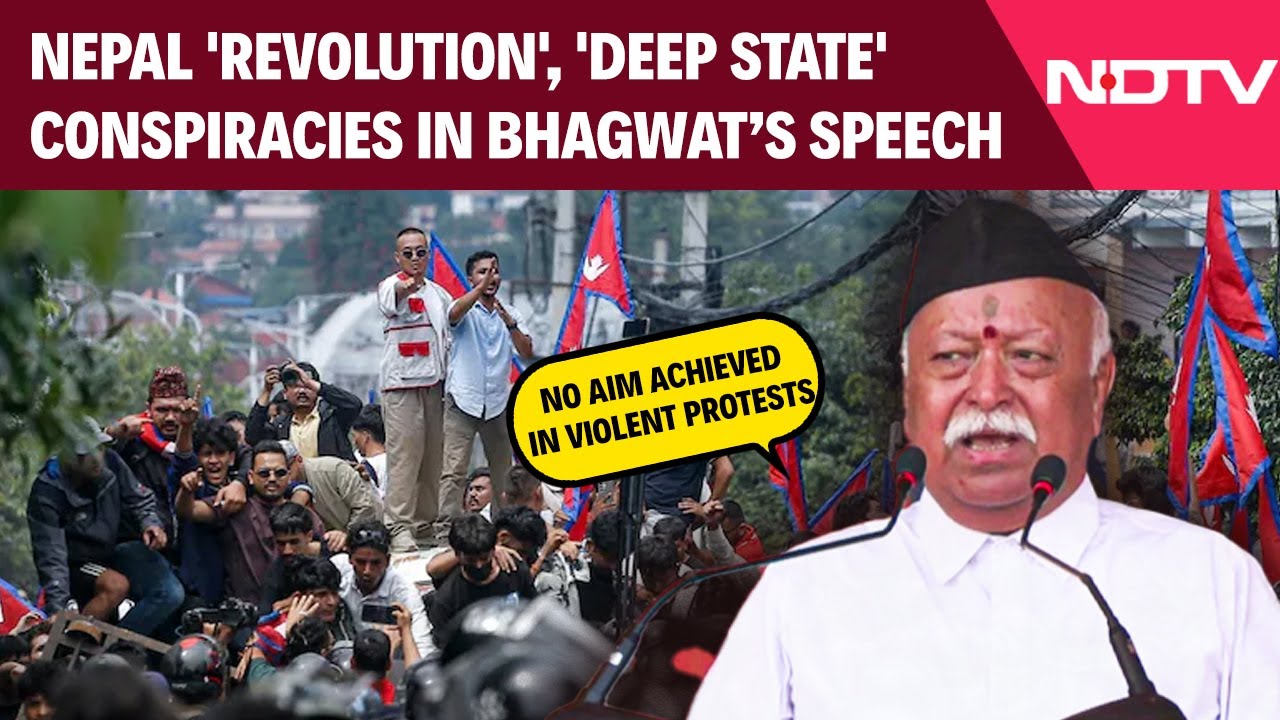 Video: Bhagwat Talks Nepal 'Revolution', Warns Against 'Deep State' Conspiracies In Speech