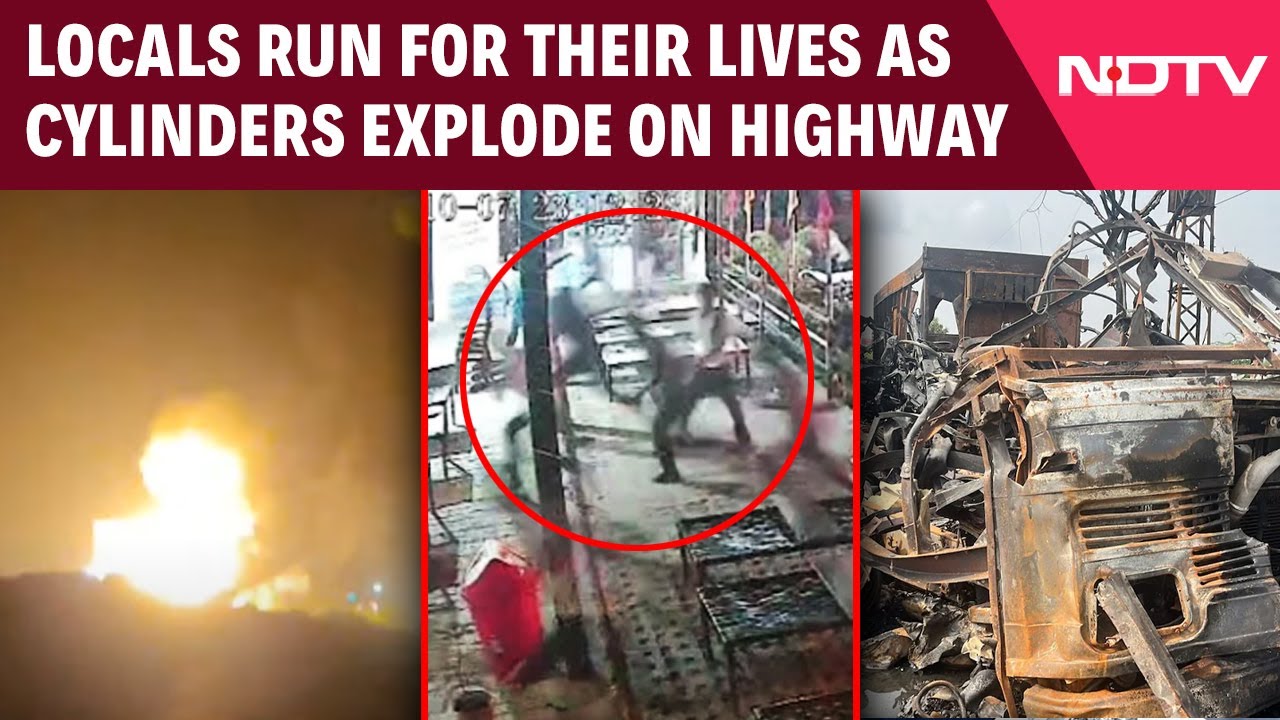 Locals Film Truck Accident, Run For Their Lives As Cylinders Explode
