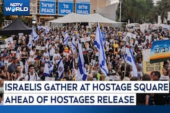 Israelis Gather At Hostage Square Ahead Of Hostage Release Israelis Gather At Hostage Square Ahead Of Hostage Release