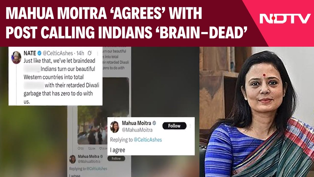 Mahua Moitra 'Agrees' With Racist Calling Indians "Brain-Dead", Gets Trolled Mahua Moitra 'Agrees' With Racist Calling Indians "Brain-Dead", Gets Trolled