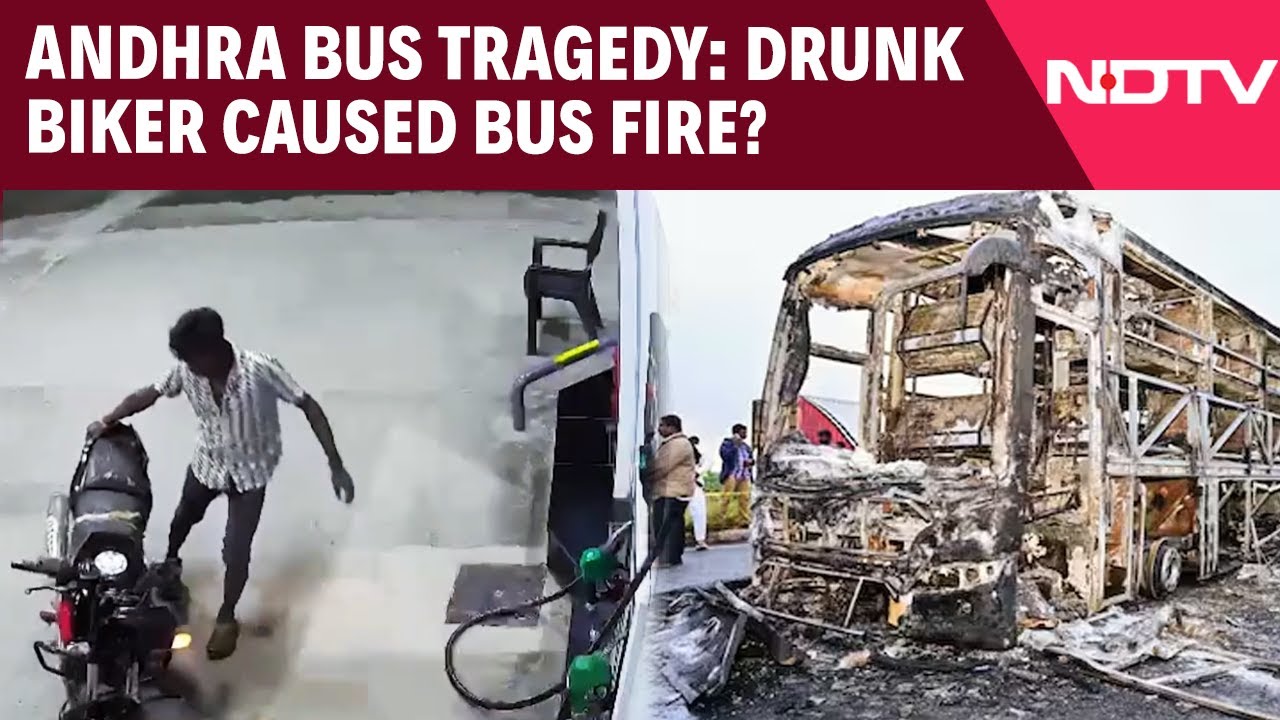Andhra Bus Tragedy: Drunk Biker Caused Bus Fire? Video Of Motorcycle Rider Before Accident Goes Viral