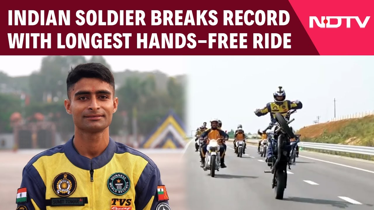 Indian Army’s Sumit Tomar Sets Guinness Record For Longest Hands-Free Bike Ride