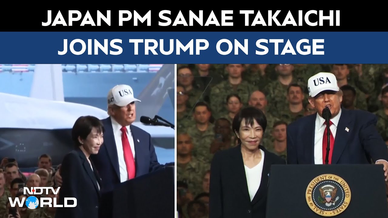 Japanese PM Sanae Takaichi Joins Donald Trump On Stage Aboard US Aircraft Carrier Japanese PM Sanae Takaichi Joins Donald Trump On Stage Aboard US Aircraft Carrier