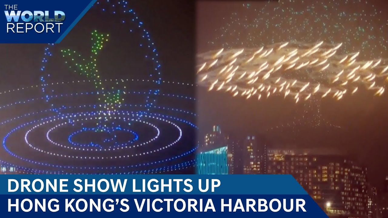 Spectacular Drone Show Lights Up Hong Kong’s Victoria Harbor