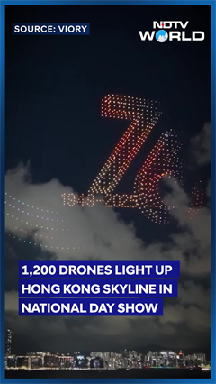Video: 1,200 Drones Light Up Hong Kong Skyline in Spectacular National Day Show