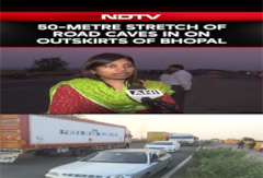 Major Road Collapse In Madhya Pradesh Leaves 30-Foot-Deep Crater Major Road Collapse In Madhya Pradesh Leaves 30-Foot-Deep Crater