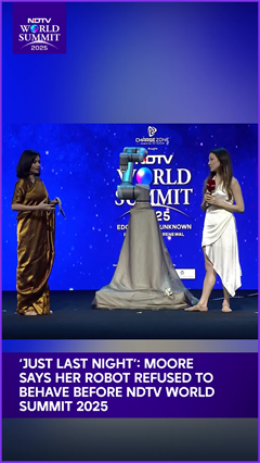 Video: 'Just Last Night': Moore On Her Robot Refusing To 'Behave' Hours Before NDTV World Summit