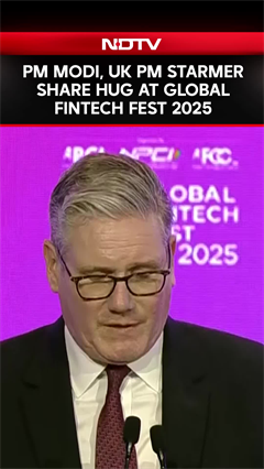 Video: PM Modi, UK PM Keir Starmer Share Hug And Handshake At Global Fintech Fest 2025