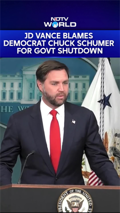 US VP JD Vance Accuses Democrat Chuck Schumer Of Causing US Government Shutdown US VP JD Vance Accuses Democrat Chuck Schumer Of Causing US Government Shutdown
