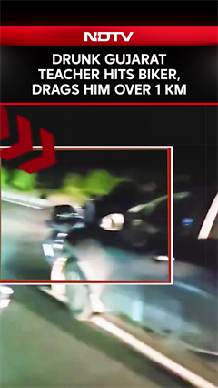 Drunk Teacher Drags Biker For 1.5 km With Car In Gujarat Hit-And-Run Drunk Teacher Drags Biker For 1.5 km With Car In Gujarat Hit-And-Run