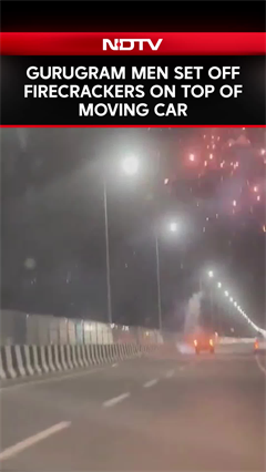 Man Sets Off Fireworks From Top Of SUV On Delhi-Gurugram Highway