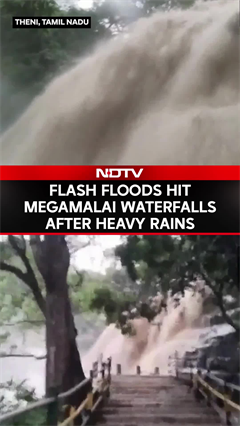 Overnight Downpour Turns Meghamalai Waterfalls Into A Roaring Cascade