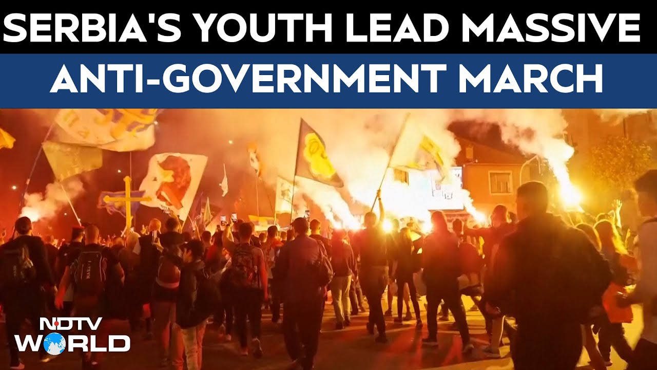 Serbia Protest | Thousands March To Novi Sad For Station Collapse Anniversary Rally In Serbia