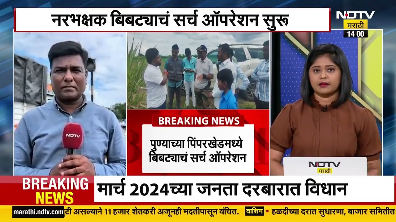 Pune | पिंपरखेडमध्ये नरभक्षक  बिबट्याचं सर्च ऑपरेशन सुरू,दिसताचक्षणी बिबट्याला गोळ्या घालण्याचे आदेश