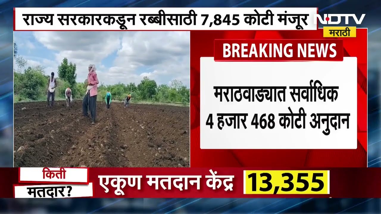 Maharashtra State Govt. कडून रब्बी अनुदानासाठी 7 हजार 845 कोटींच्या वाटप मंजुरी ।  NDTV मराठी