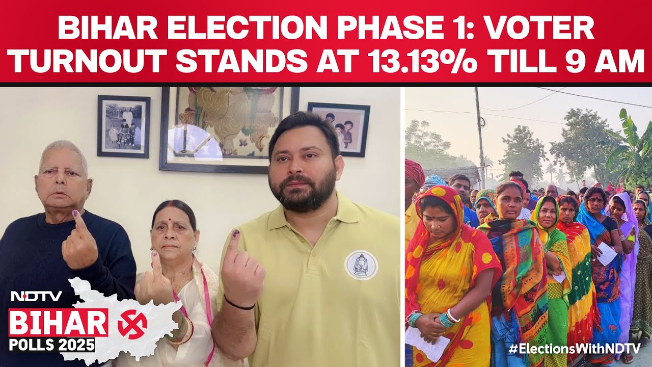 Bihar Election | Phase 1 Polls Underway; Tejashwi, Nitish Cast Vote, 13.13% Voter Turnout Till 9am