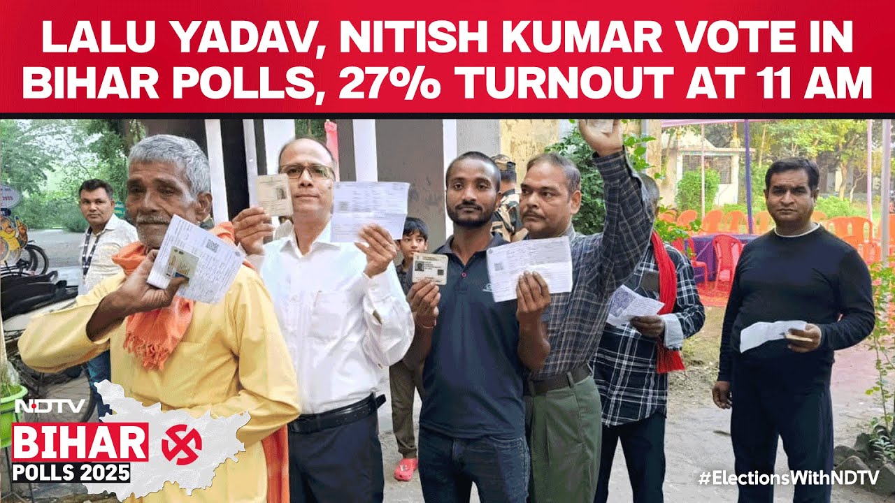 Lalu Yadav, Nitish Kumar Vote In Bihar Polls, 27% Turnout At 11 am