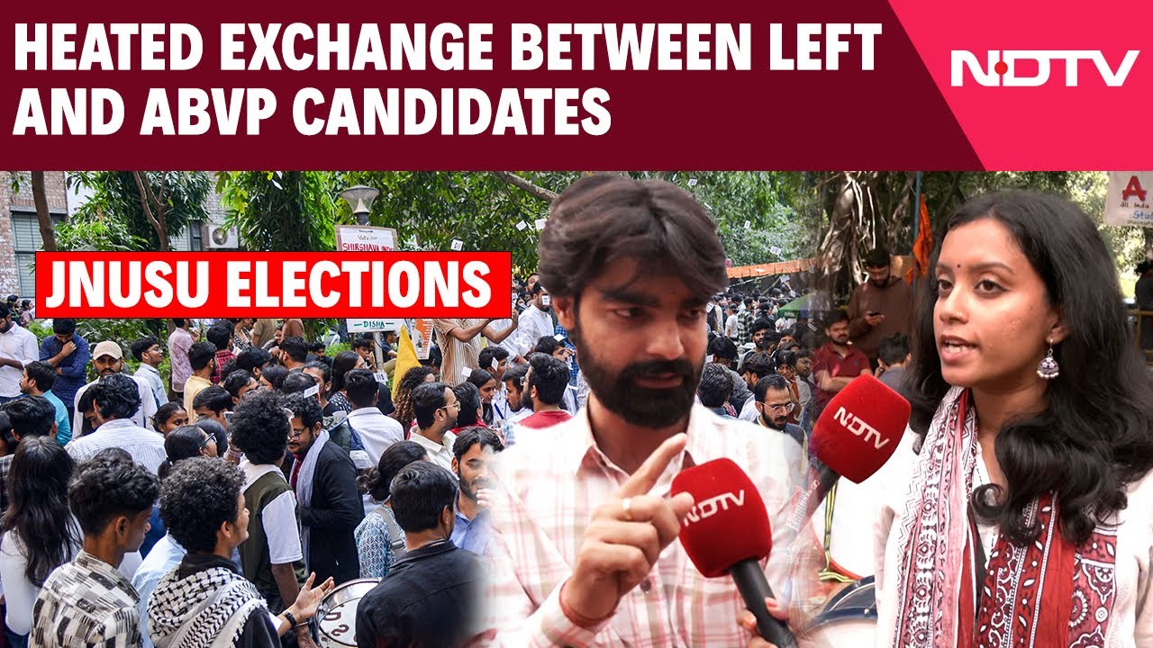 JNU Elections Results | JNU Election 2025: Heated Exchange Between Left And ABVP Candidates