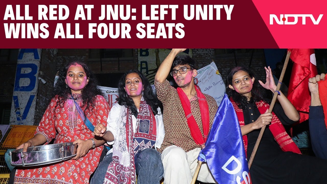 JNU Elections Result Updates 2025 | Left Unity Sweeps JNU Students' Union Polls, Wins All 4 Posts