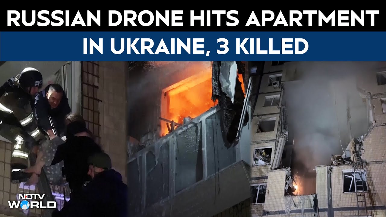 Russia Drone Attack | Russian Drone Hits Apartment Block In Ukraine. Three Killed, 12 Injured