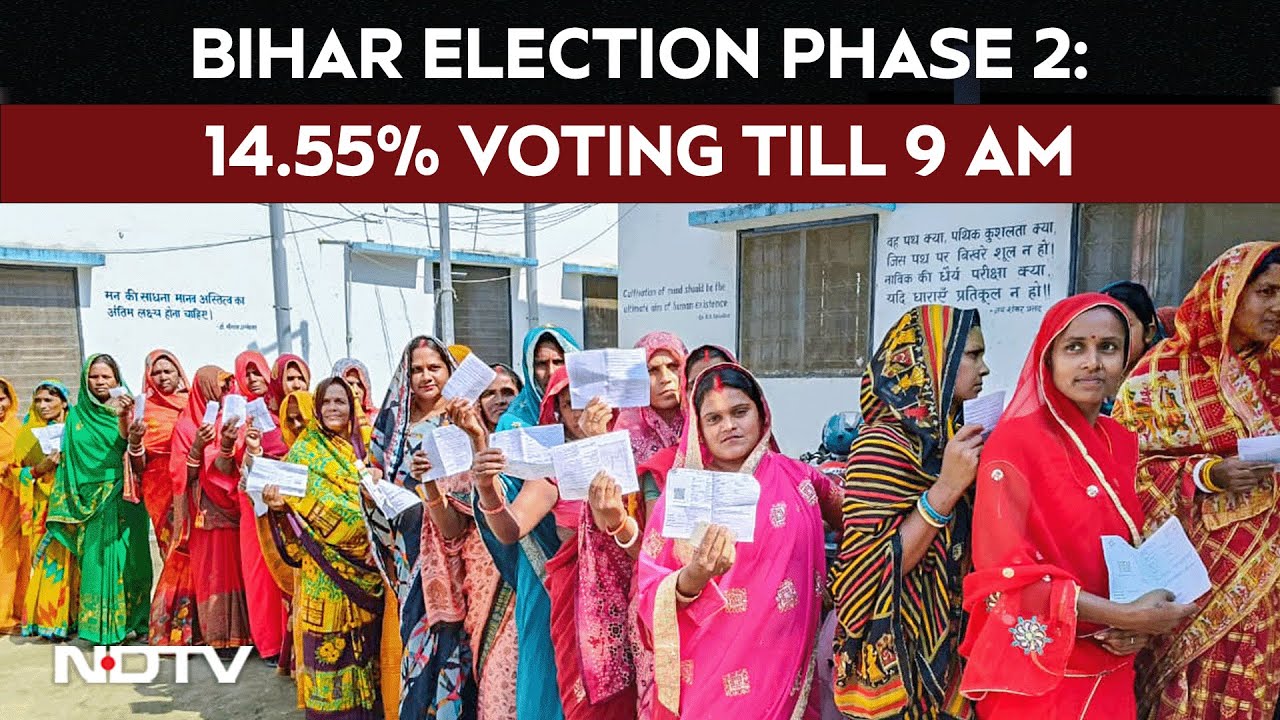 Bihar Elections 2025 | 14.55% Voter Turnout Till 9 AM, Pappu Yadav Casts Vote