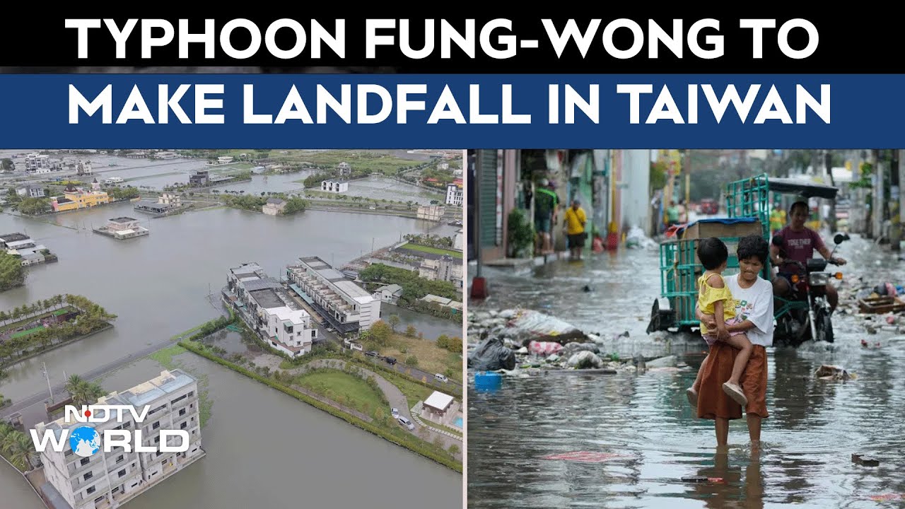 Typhoon Fung-Wong | River Floods & House Collapses In Heavy Rain As Tropical Storm Nears Taiwan