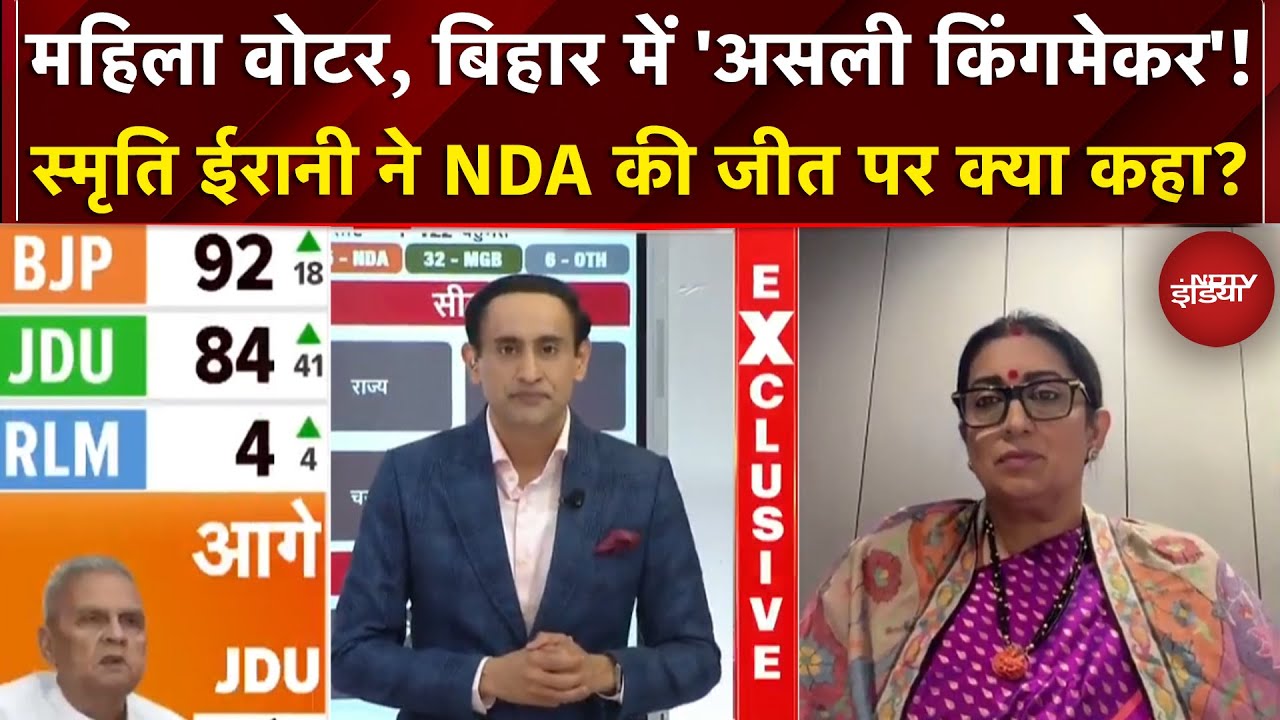 Bihar Election Results: Smriti Irani ने NDA की जीत पर क्या कहा? Rahul Kanwal | Top News | RJD | JDU