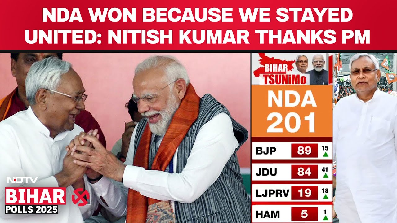 Nitish Kumar Credits NDA's Victory to 'Unity,' Thanks PM Modi For Support