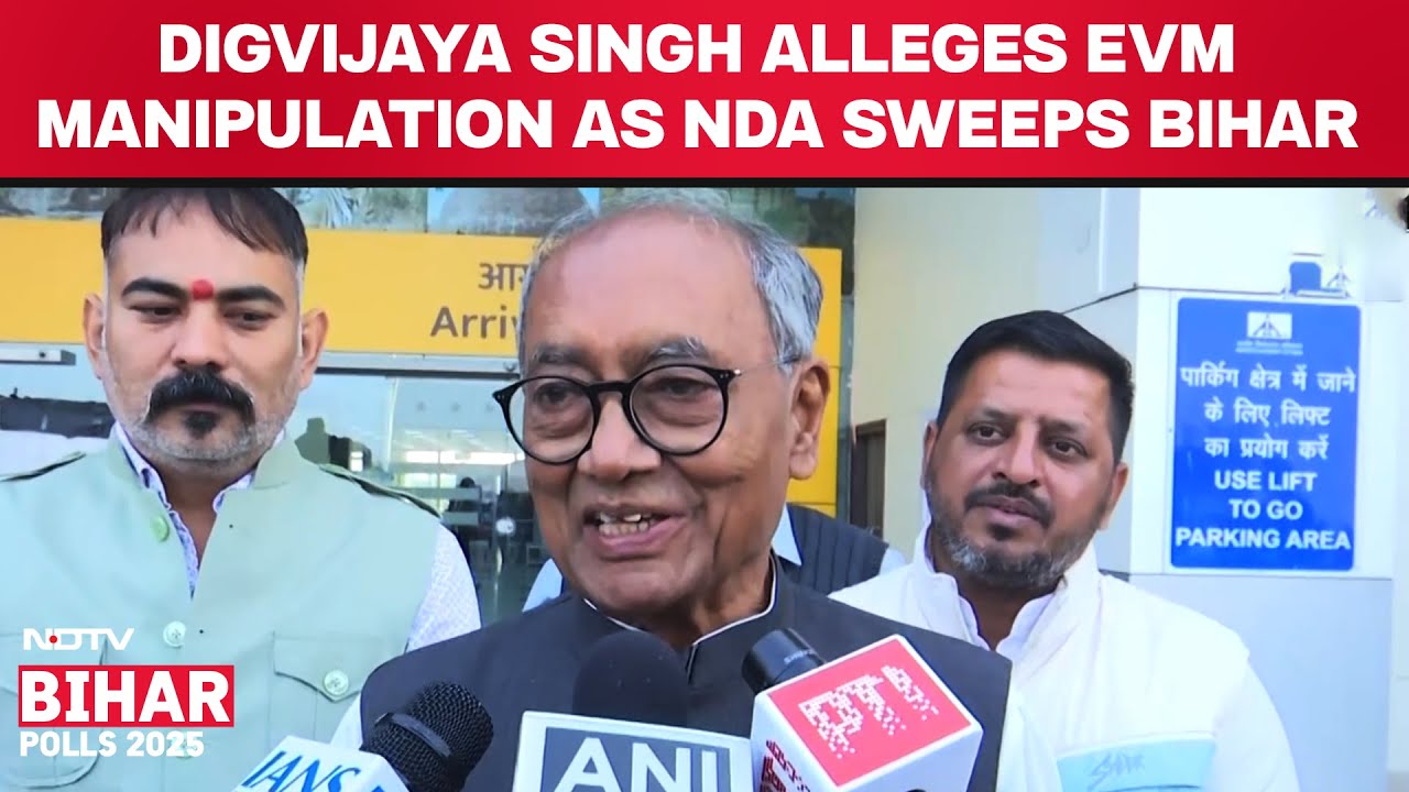 Bihar Election Result | Digvijaya Singh Alleges EVM Manipulation as NDA Sweeps Bihar