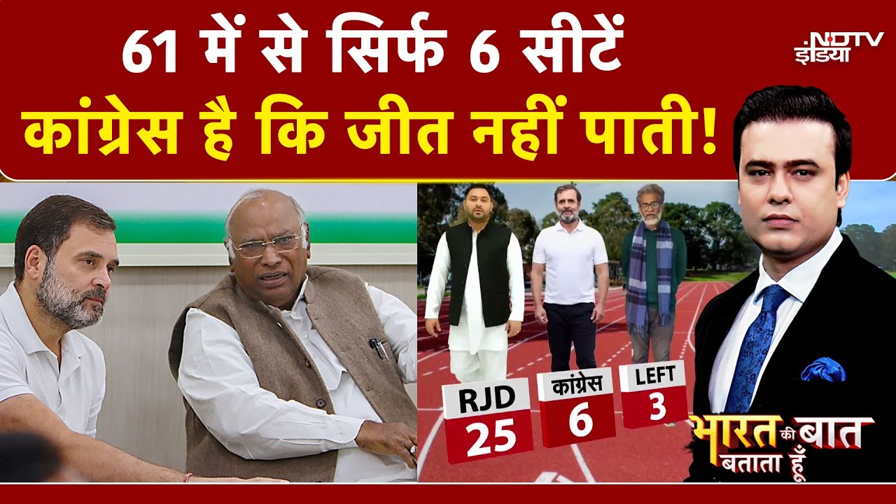 Bihar Election Result: Congress को करारी हार, सिर्फ 6 सीटें जीती | Bharat Ki Baat Batata Hoon