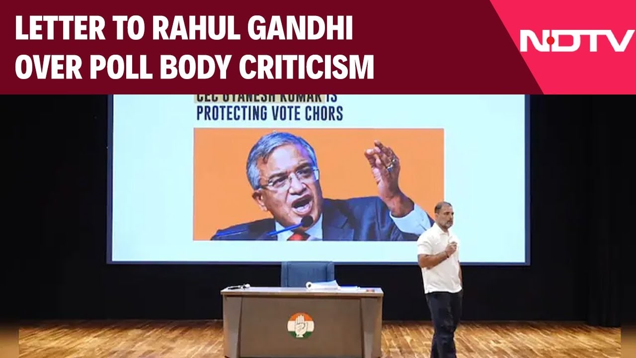 "Draping Political Frustration": Letter To Rahul Gandhi Over Poll Body Criticism