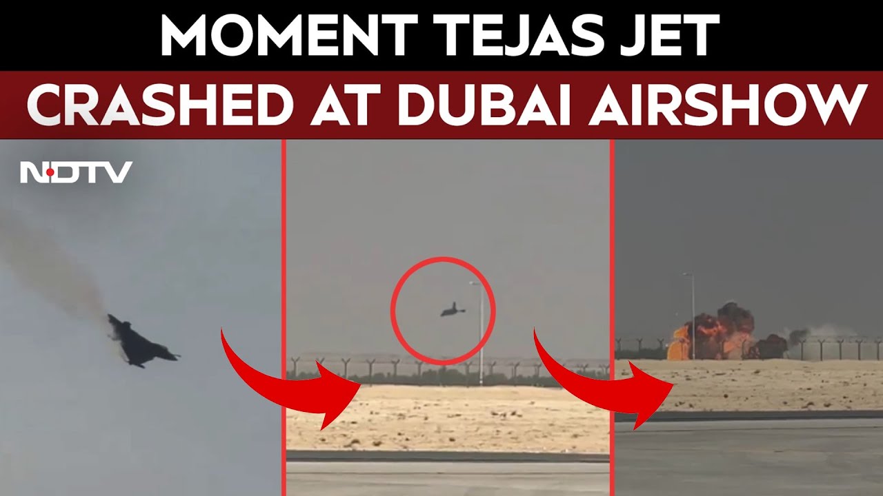Moment Of Tejas Crash | Tejas Fighter Crashes At Dubai Air Show, Goes Up In Ball Of Flames