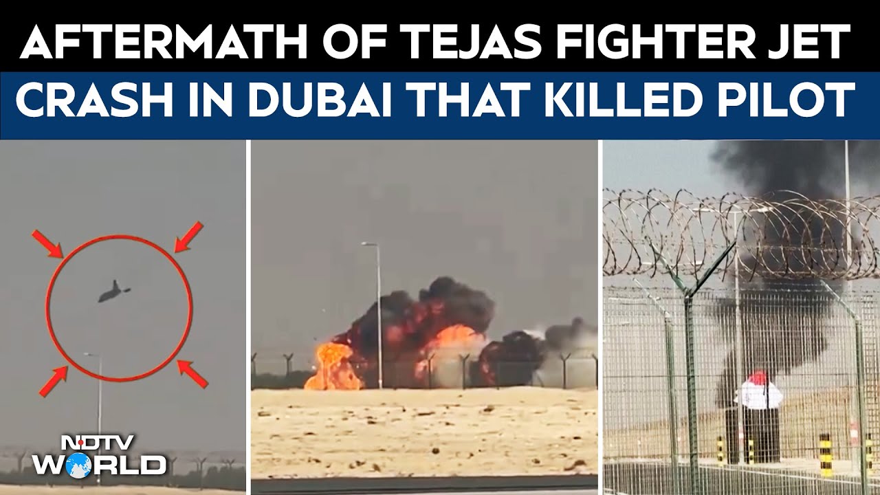 Tejas Crash Video | Aftermath Of Tejas Fighter Jet Crash In Dubai That Killed Pilot