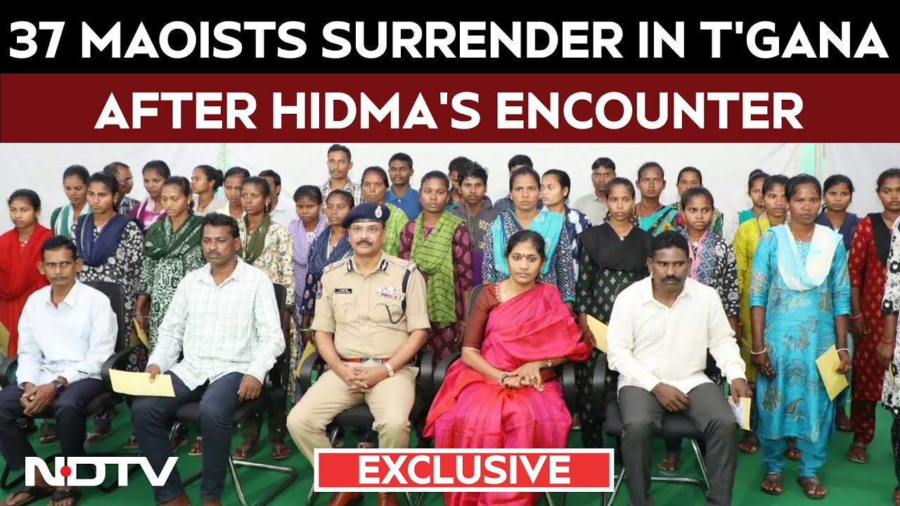 Video: Telangana News | 37 Maoists, Including Senior Leaders And Young Women, Surrender After Hidma's Fall
