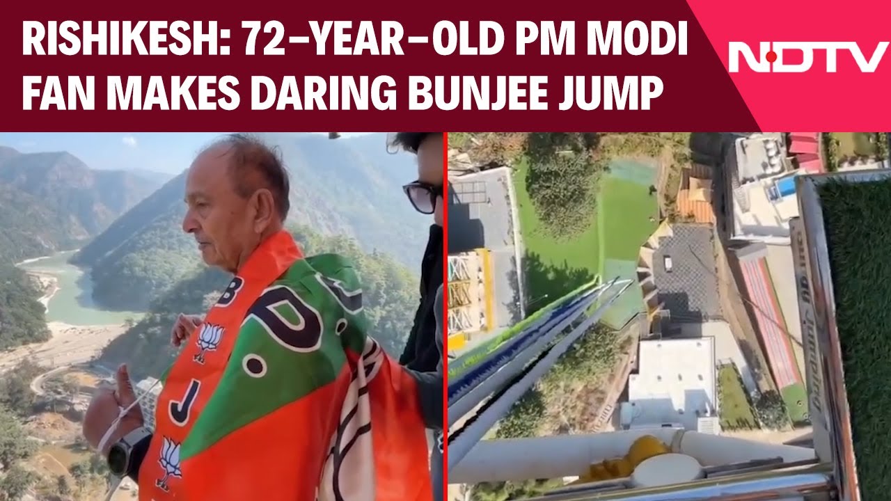 72-Year-Old PM Modi Fan Takes 117-Metre Bungee Jump In Rishikesh
