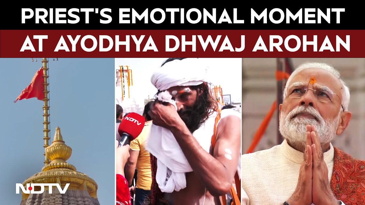 Ayodhya Ram Mandir Flag Hosting: Devotees, Priests Emotional After Flag Hoisted At Ram Temple