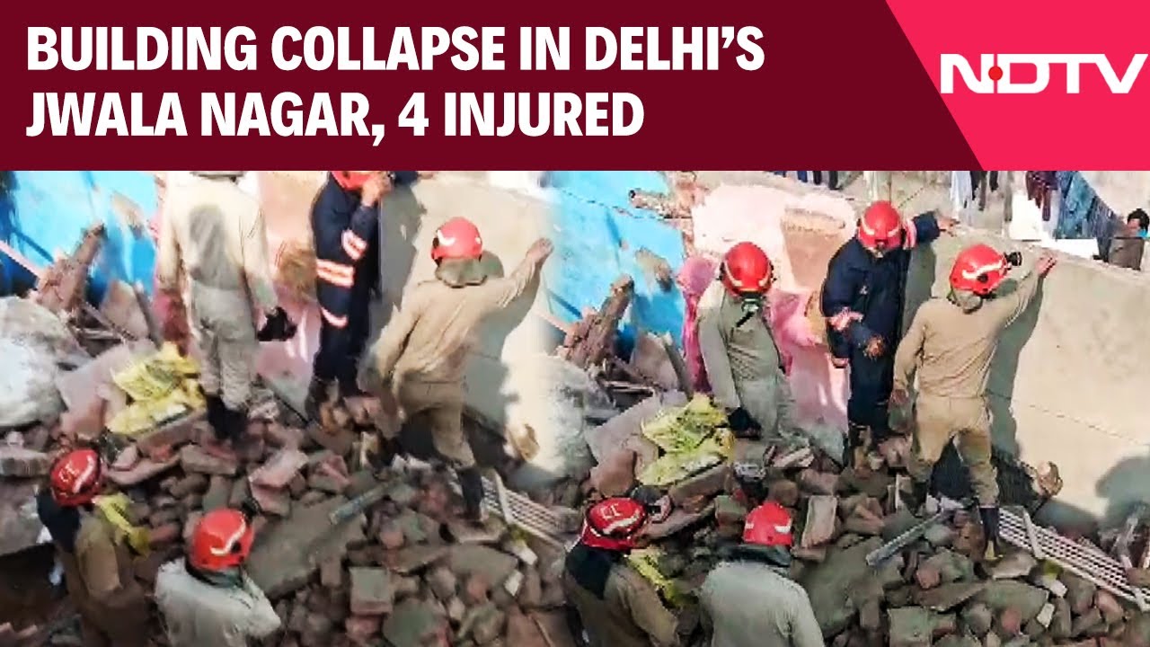 Delhi News | 4 Injured After Partial Building Collapse In Delhi’s Jwala Nagar