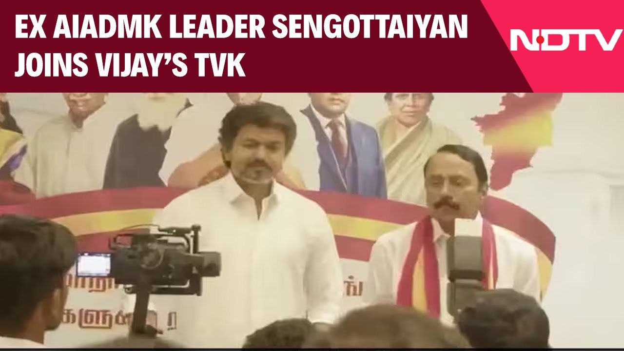 Big Pre-Poll Boost For Vijay, Expelled AIADMK Leader Sengottaiyan Joins