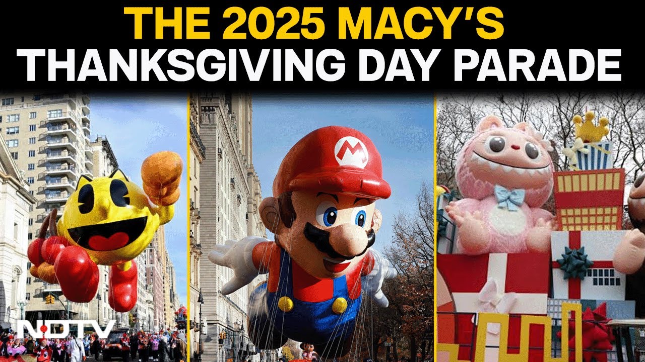 Macy Thanksgiving Parade | Labubu, Spiderman, Pacman Shine At Macy's Thanksgiving Day Parade