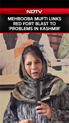 PDP Chief Mehbooba Mufti Links Red Fort Blast To 'Problems In Kashmir'