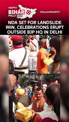 Bihar Poll Results | Celebrations Erupt Outside BJP's Delhi Headquarter As NDA Set For Landslide Win