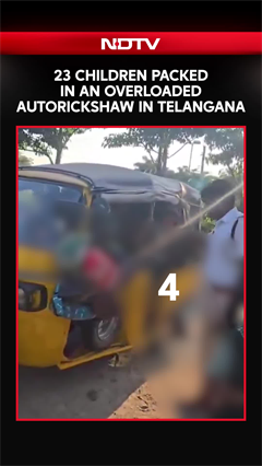 Telangana: 23 Children Packed In An Overloaded Autorickshaw